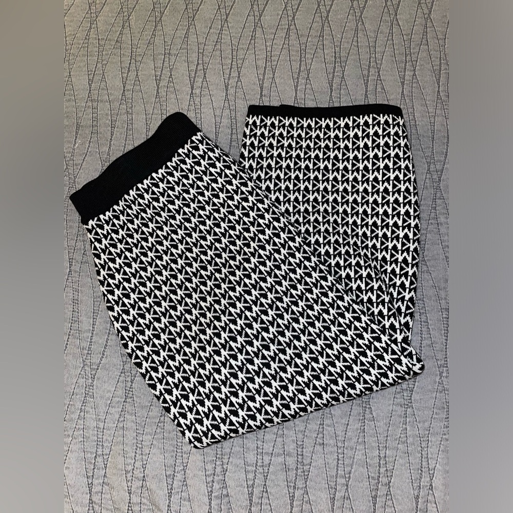 NWT Michael Kors Black White Pencil Skirt Size M